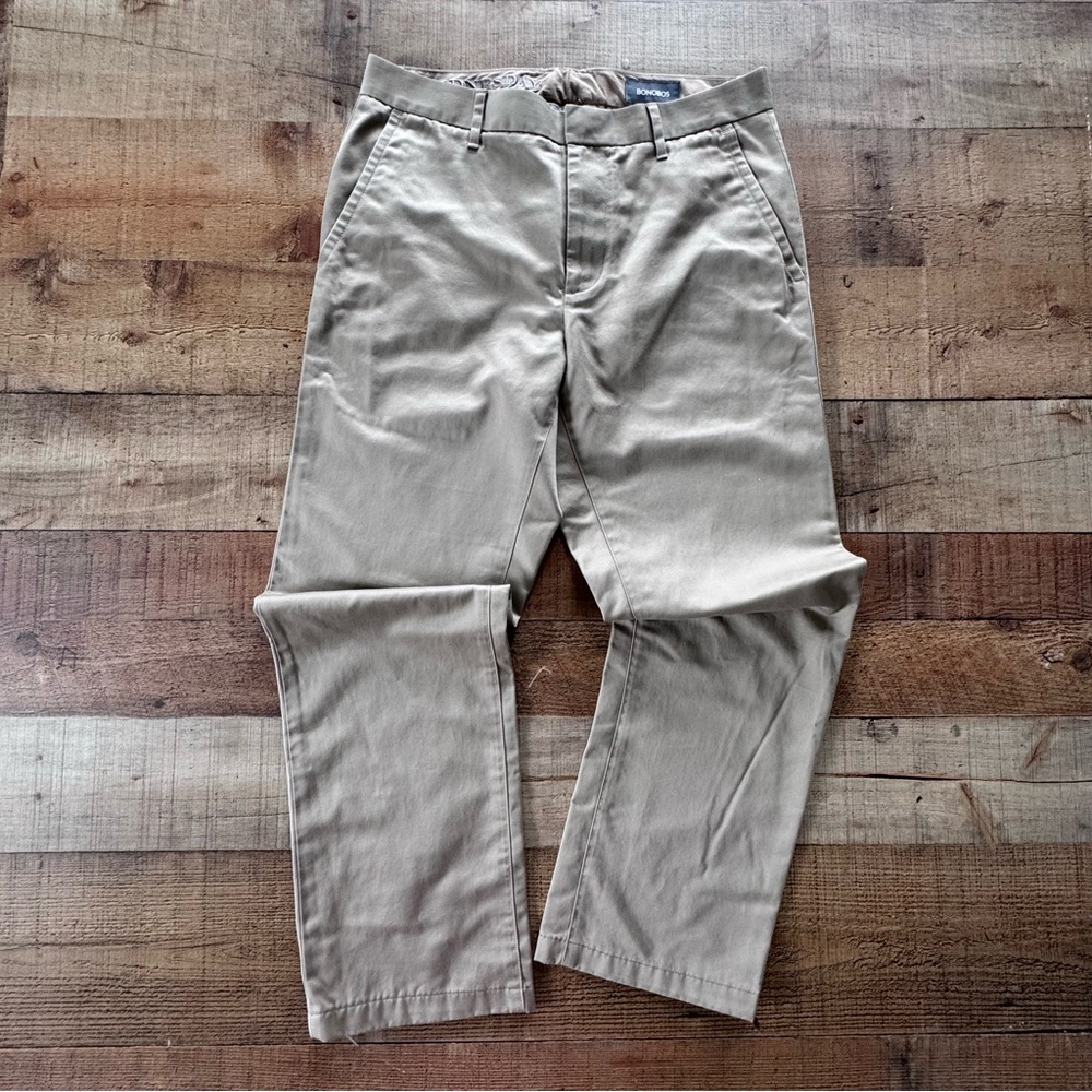 BONOBOS Slim Straight Khaki Performance Pants 31x27 Tan